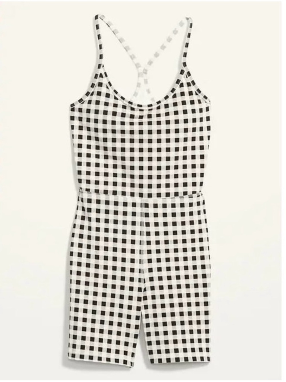 OLD NAVY Power Chill Black White Gingham Bodysuit Romper Size L - Picture 4 of 15